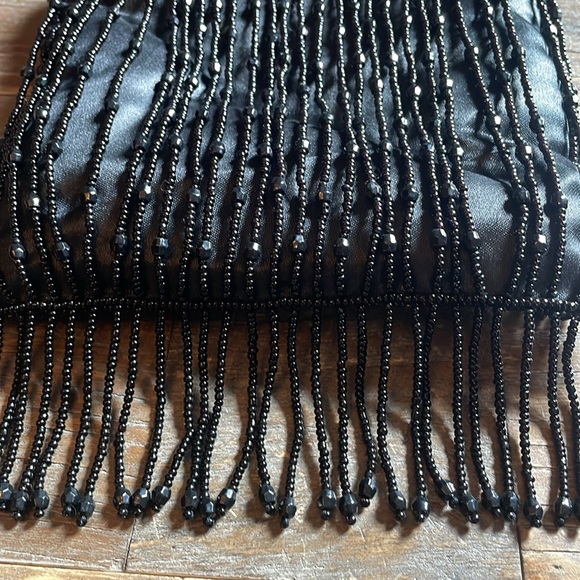 Mayfair International Jet Black Beaded Fringe Evening Bag🖤 - Picture 2 of 8